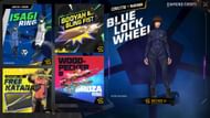 Some of the rewards in Blue Lock Wheel (Image via Garena)